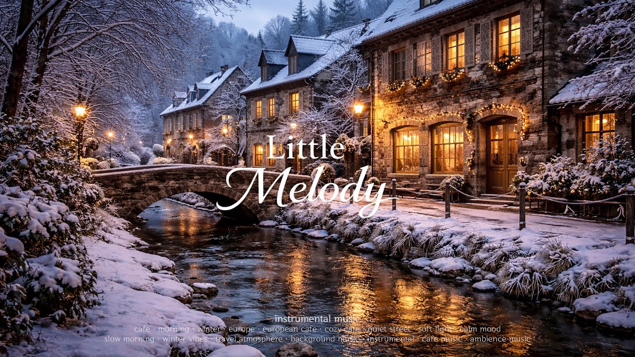 Winter Evening in an Old Town ❄️ | Calm Melodic Background Music | Little Melody