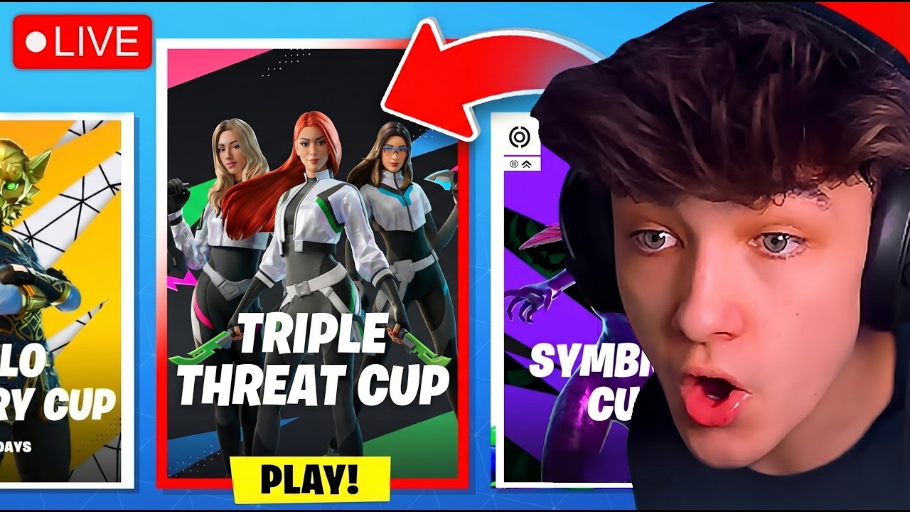 🔴LIVE! - TRIO TOURNAMENT in FORTNITE! (New Free Skins!)
