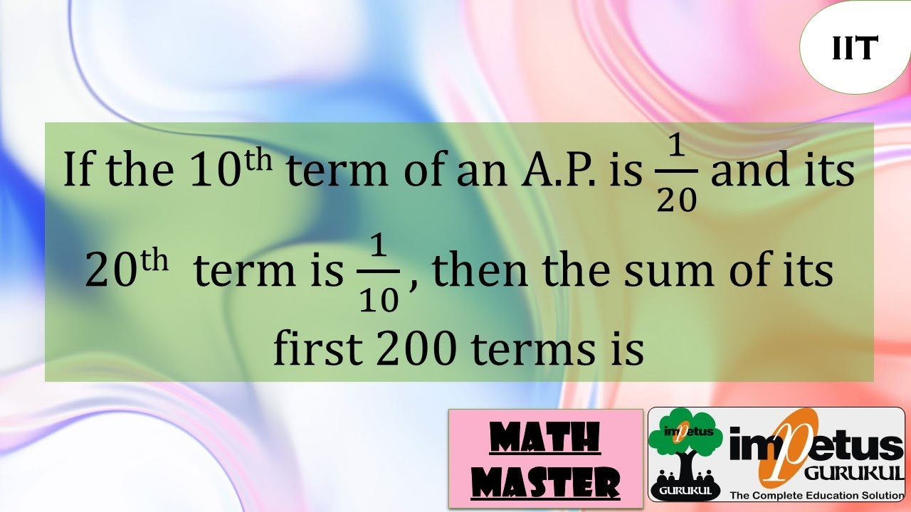 If the 10th term of an AP is 1/20 and its 20th  term is 1/10, then the sum of its first 200 terms is