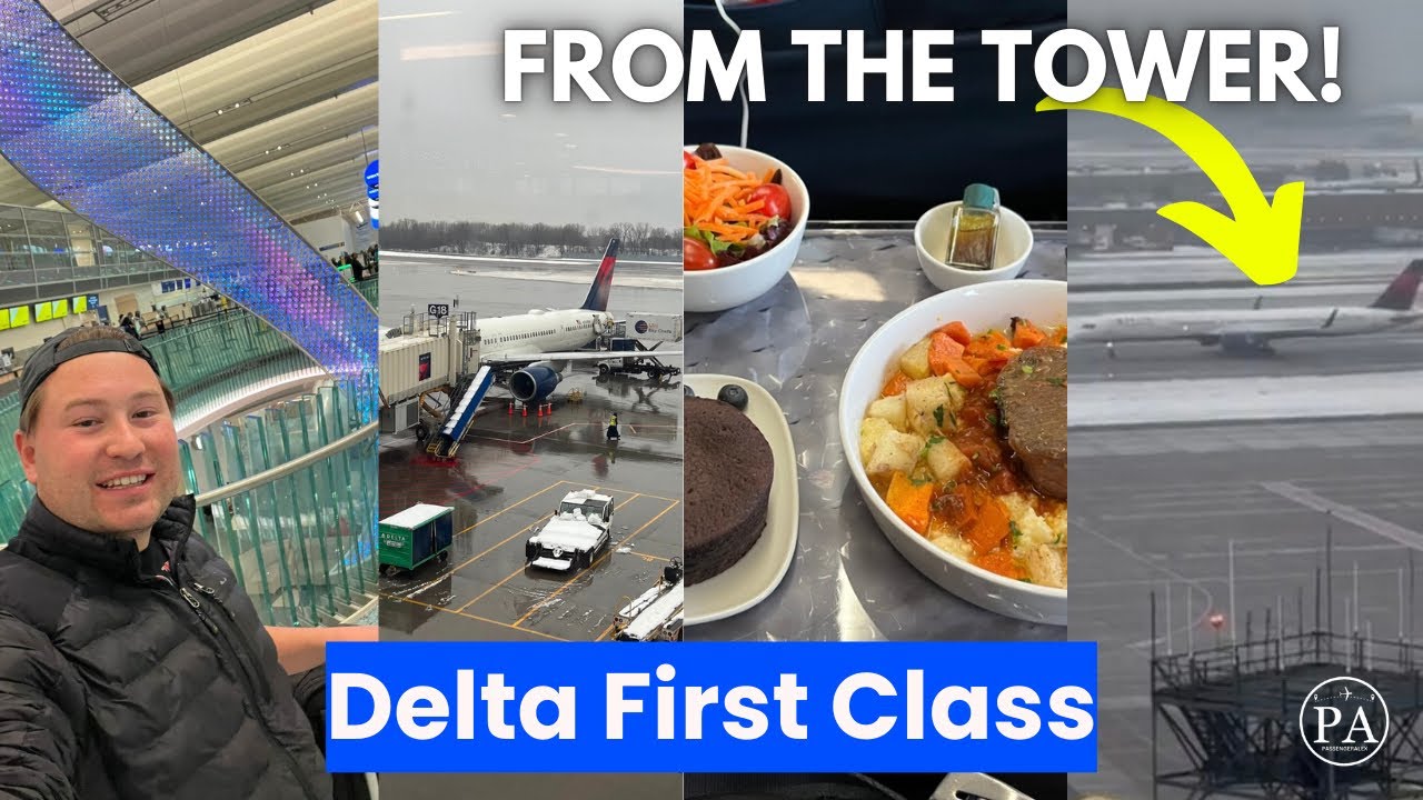 SNOWSTORM! DELTA FIRST CLASS + TOWER TAKEOFF VIDEO | MSP - MCO
