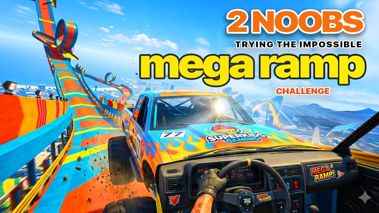 Can NOOBS survive the IMPOSSIBLE Parkour in GTA V | MEGA RAMP