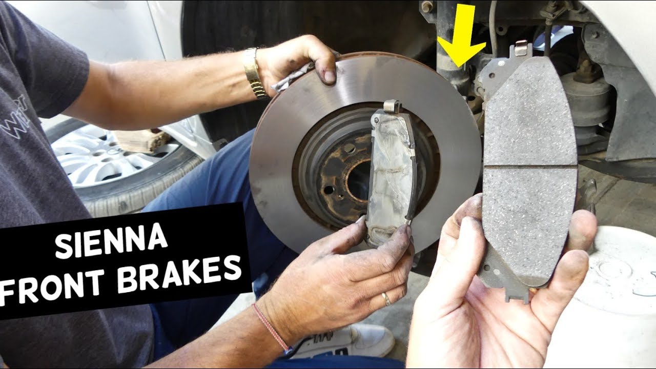 TOYOTA SIENNA FRONT BRAKES REPLACEMENT 2011 2012 2013 2014 2015 2016 2017 2018