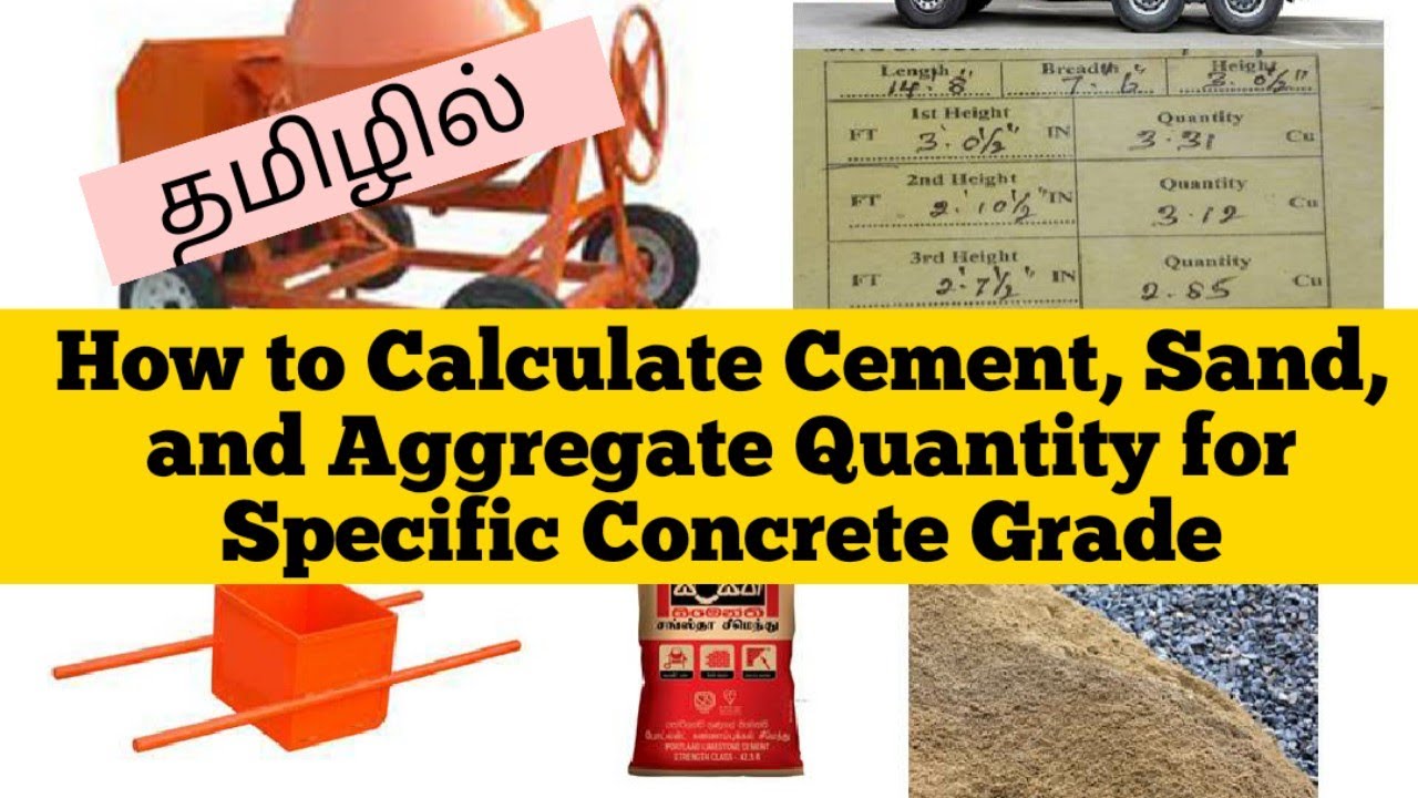 How to Calculate the quantities of Cement sand Aggregate in a Concrete Mix