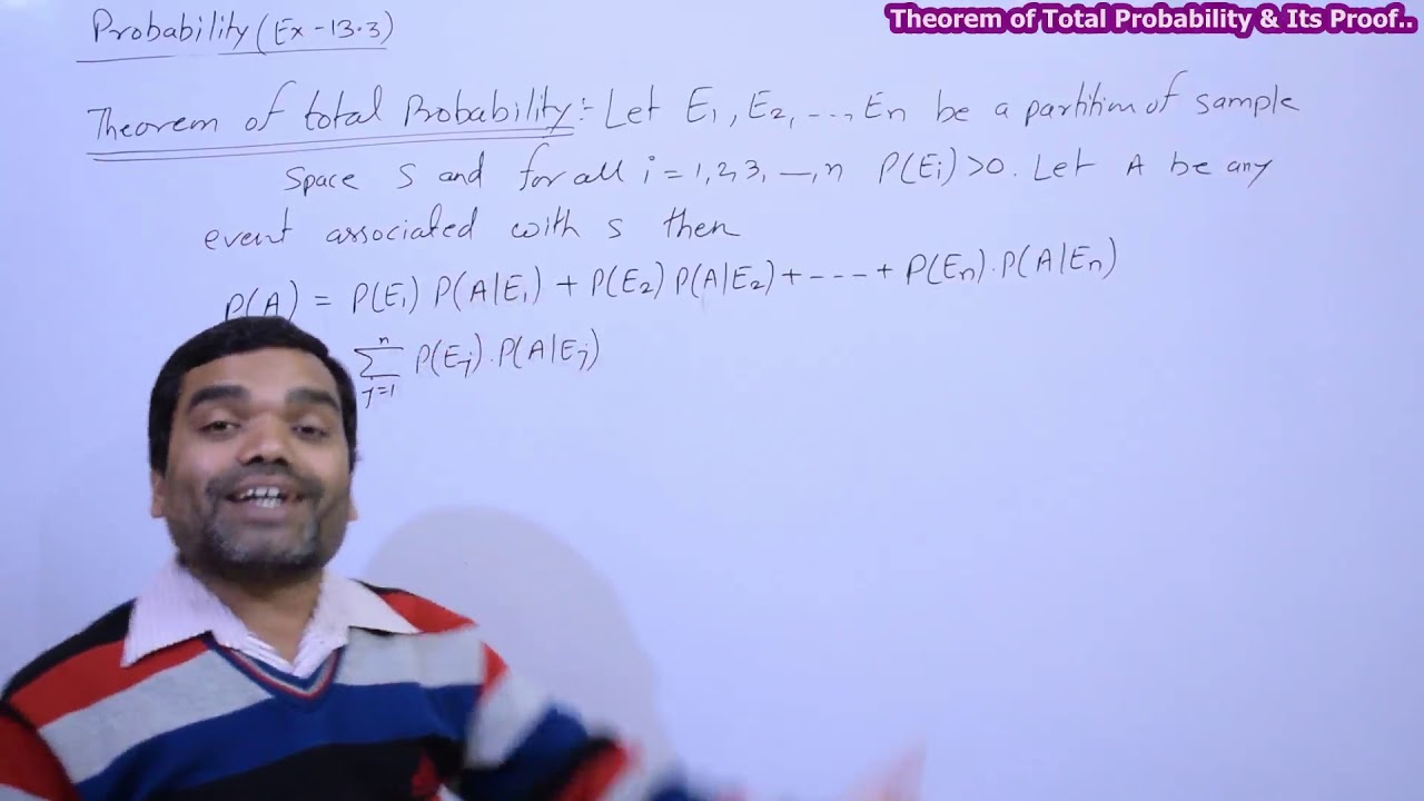 Total Probability Theorem & Its Proof in Hindi