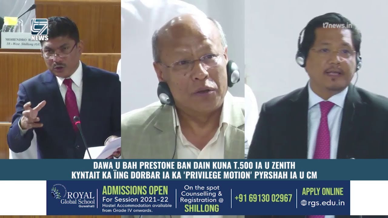 DAWA BAN DAIN KUNA T.500 IA U ZENITH/KYNTAIT KA ÏING DORBAR IA KA 'PRIVILEGE MOTION' PYRSHAH IA U CM