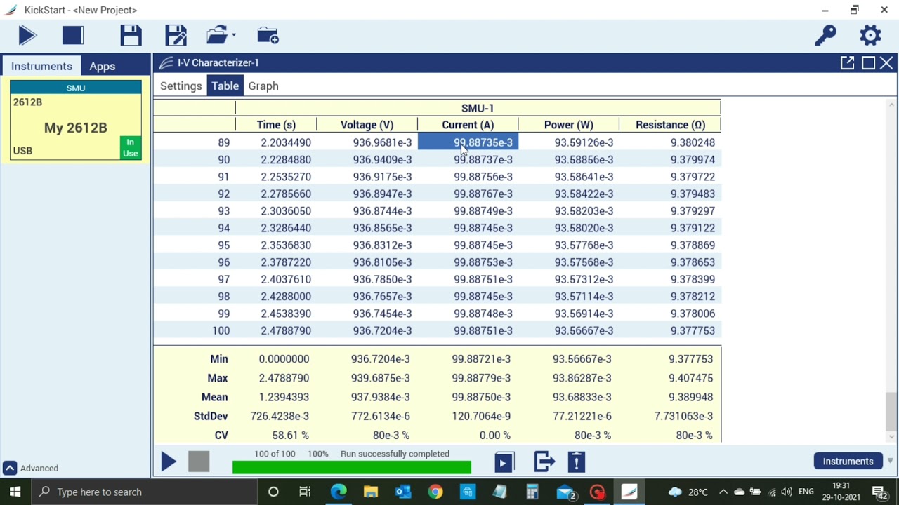 Keithley Kickstart 2.6.0 usage with 2612B SMU in English