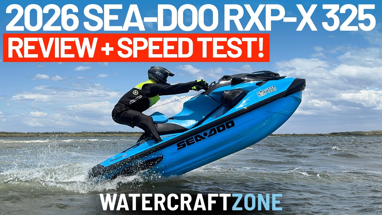 Гидроцикл Sea Doo RXP X 325 2026 года: обзор, цены, характеристики и результаты скоростных тестов.