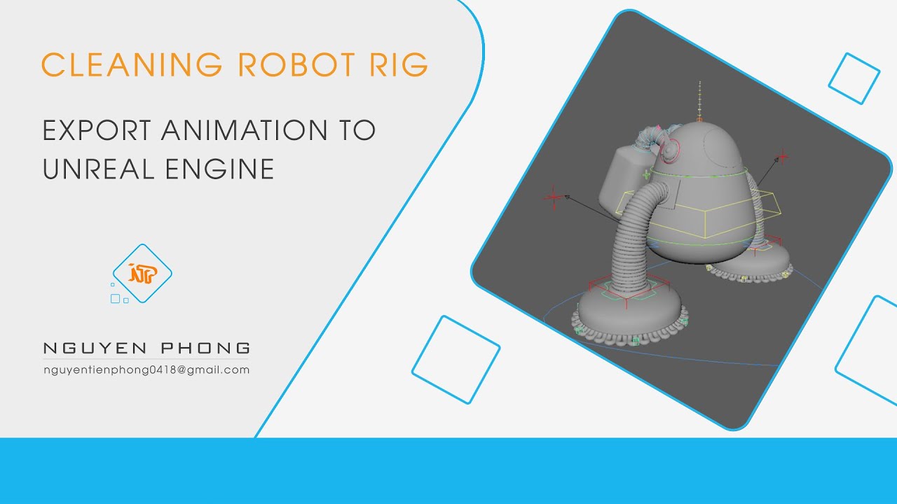 NTP_Rig || Export animation to Unreal Engine || Cleaning Robot_Rig