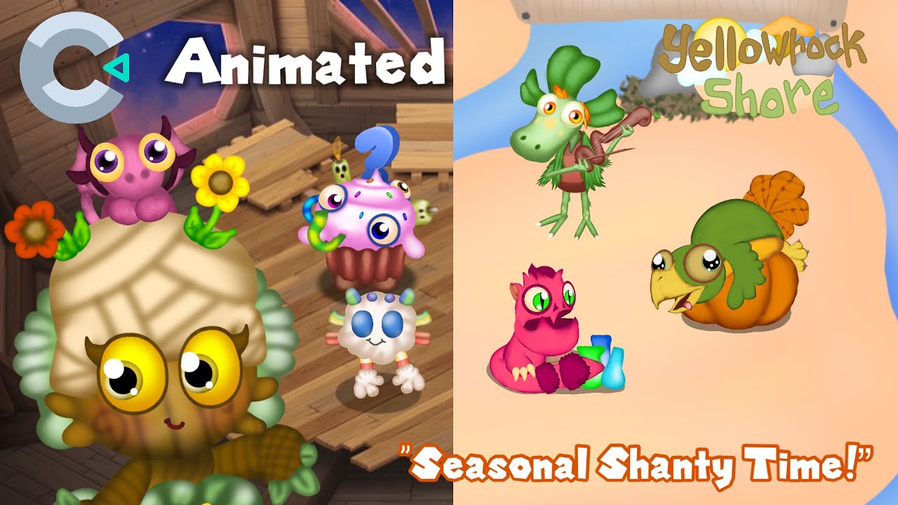 The Yellowrock Shore, but it's the Seasonal Shanty Monsters (ANIMATED)