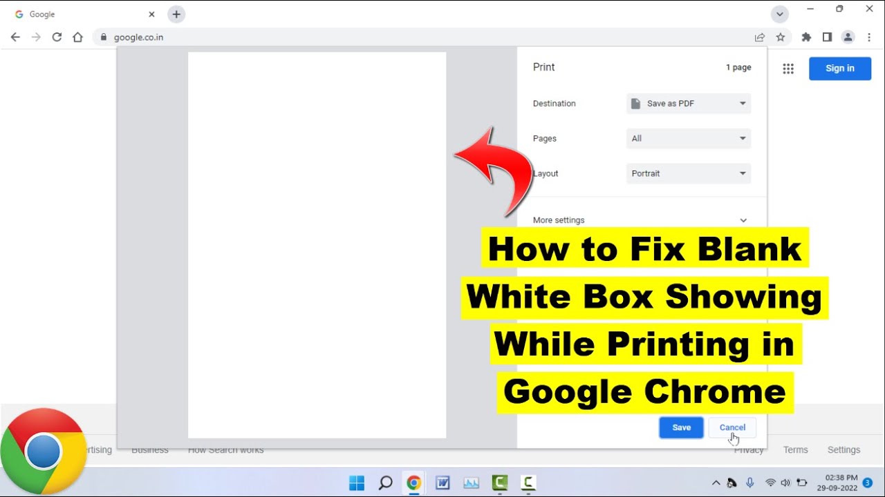 How to Fix Blank White Box When Printing in Google Chrome | Windows