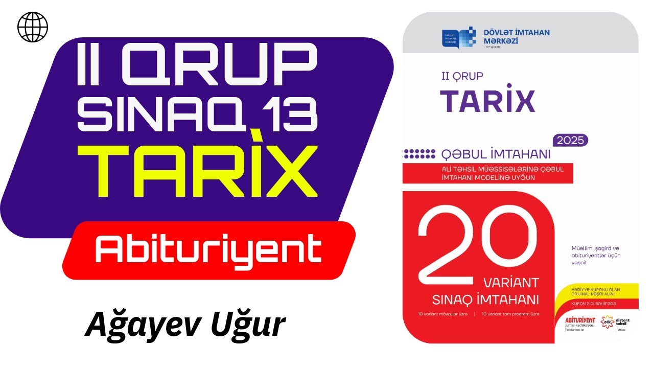2-ci qrup / Tarix 20 sınaq / DİM / Sınaq 13 / #Uğurmüəllim