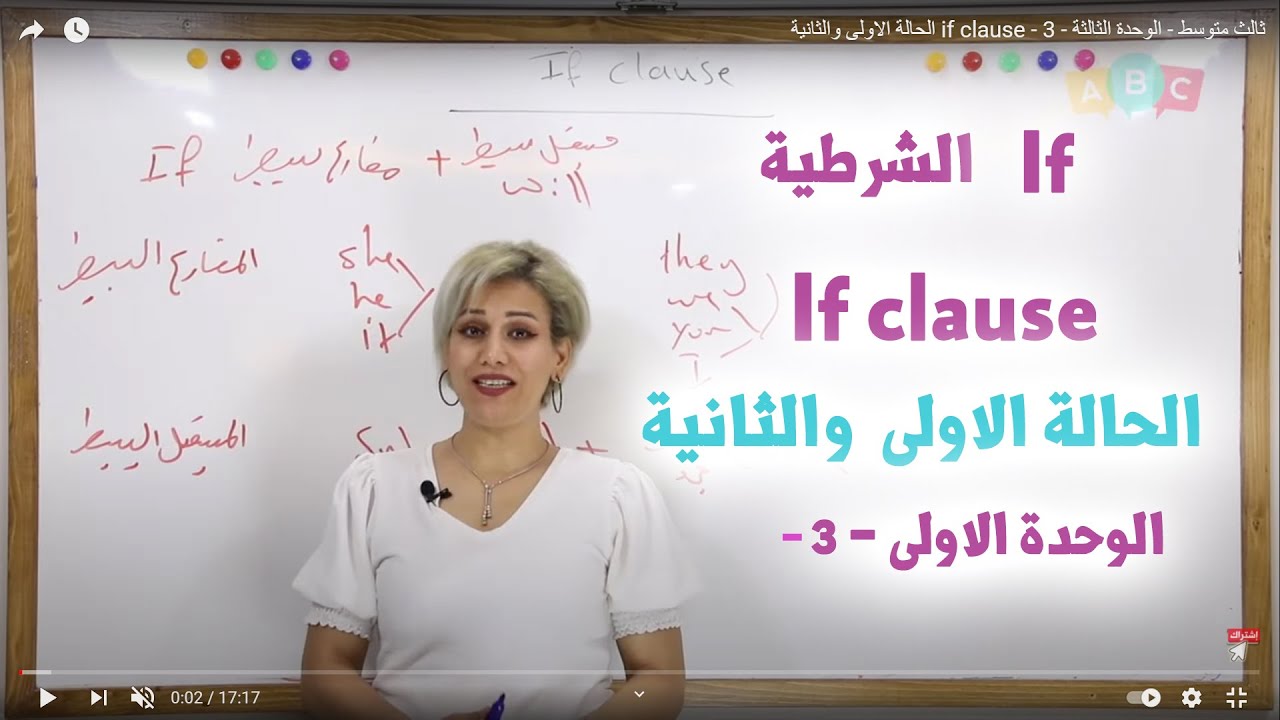 ثالث متوسط  - الوحدة الثالثة  - 3 - if clause الحالة الاولى والثانية
