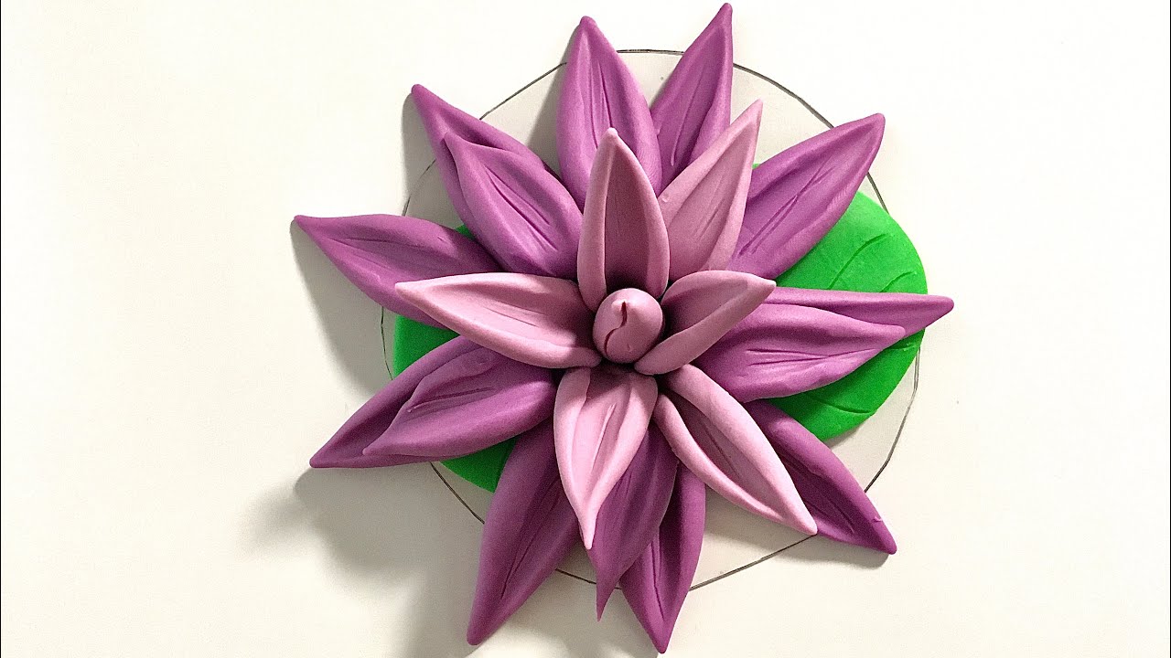 ♥️ Clay with me- how to make a water lily | model craft tutorial. easy DIY