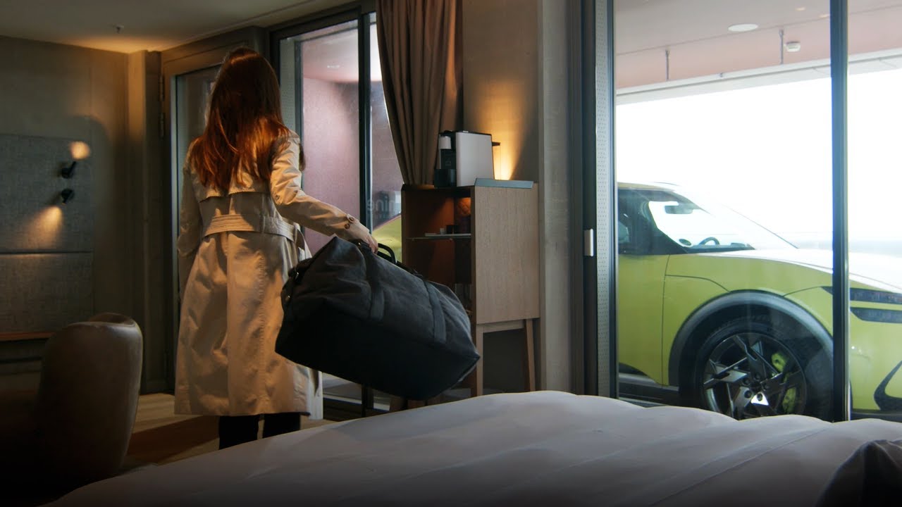 b&rsquo;mine hotels with CarLofts featuring NEW Genesis GV60 at b&rsquo;mine Frankfurt Airport