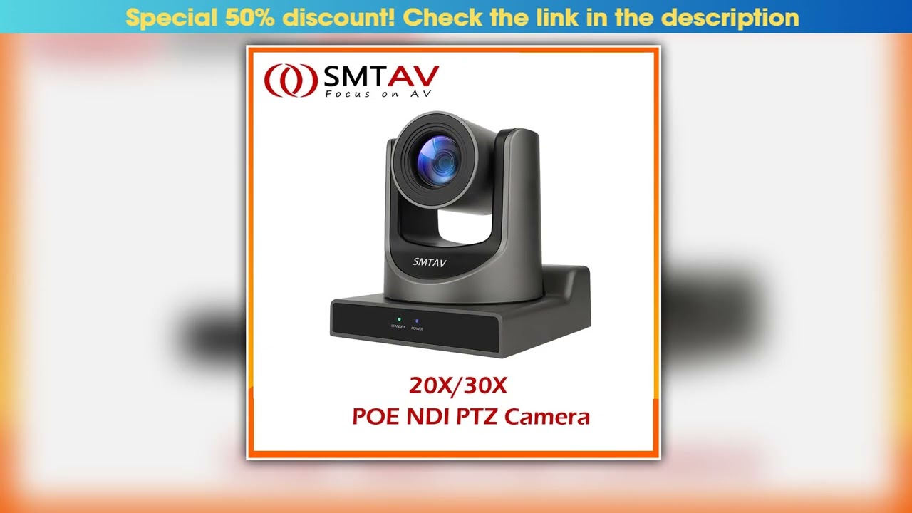SMTAV AI Tracking NDIHX Ptz Camera 20x 30x Video conference camera with POE HDMI SDI USB output