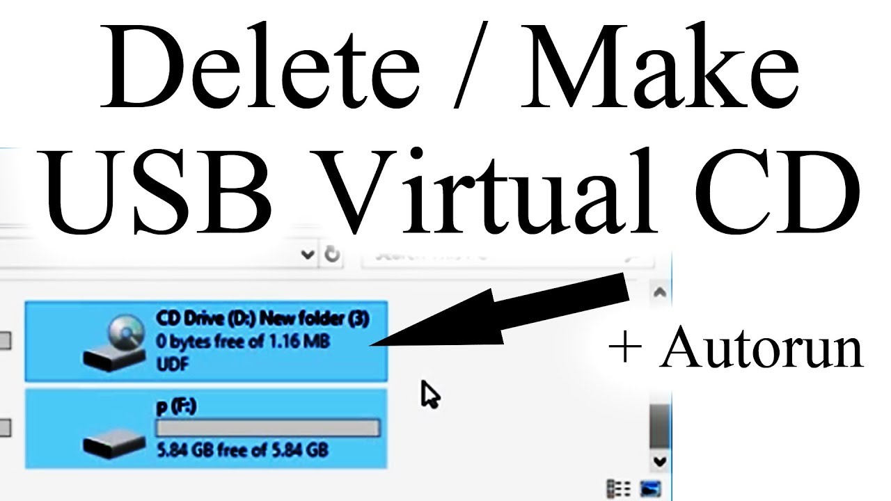 Delete USB Virtual CD Drive, Delete CDFS Partition & Make USB Virtual CD Drive + Autorun
