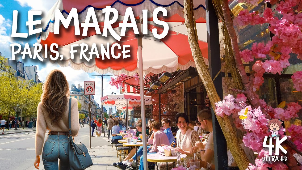 Lively Le MARAIS PARIS 4K Travel Walk