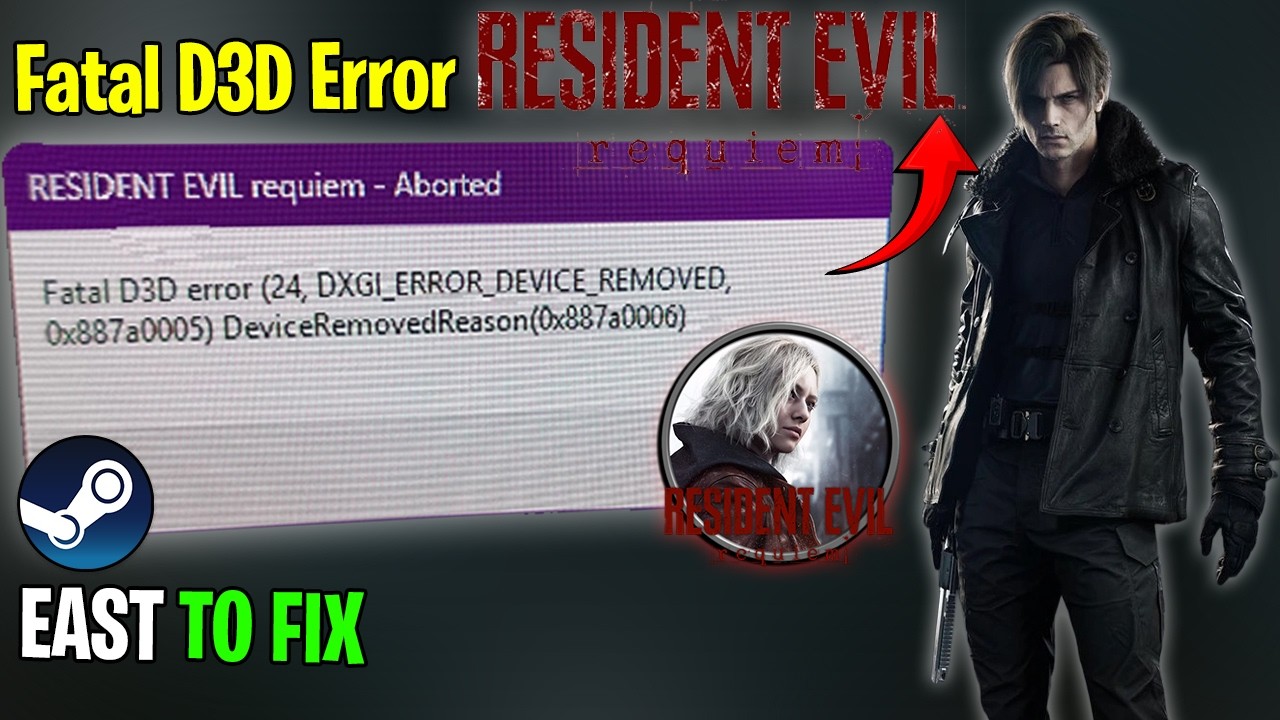 Исправление ошибок, приводящих к сбоям в RESIDENT EVIL Requiem: фатальная ошибка D3D DXGI_ERROR_D...