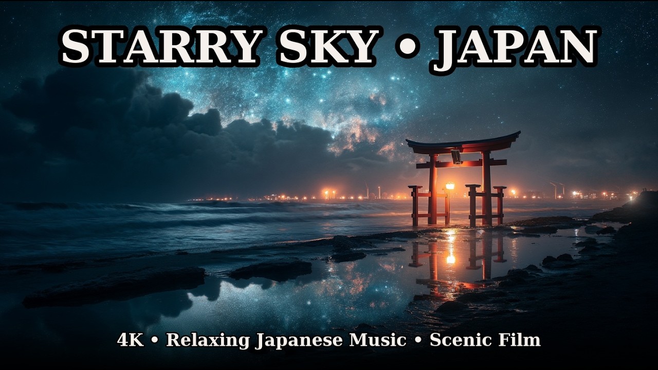 Starry Sky Japan 4K | Scenic Film + Relaxing Japanese Music