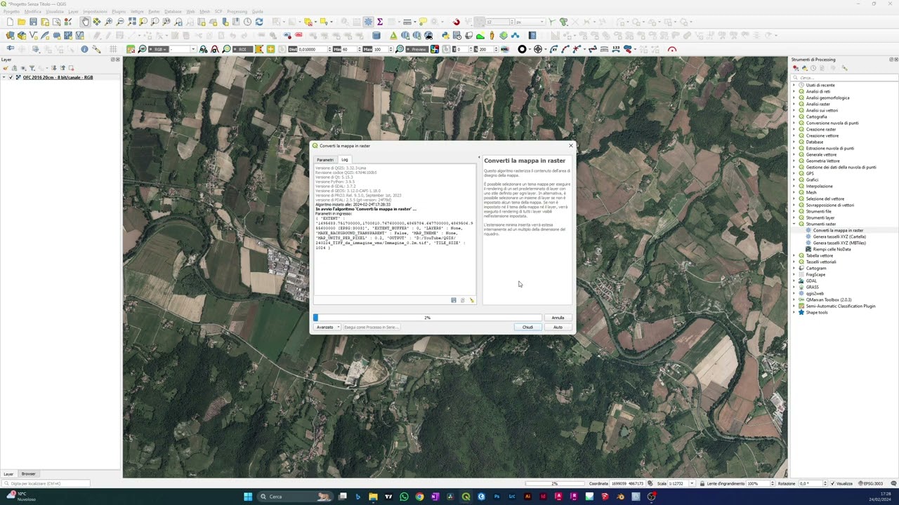 Esportare un'immagine TIFF da layer WMS - Tutorial QGIS
