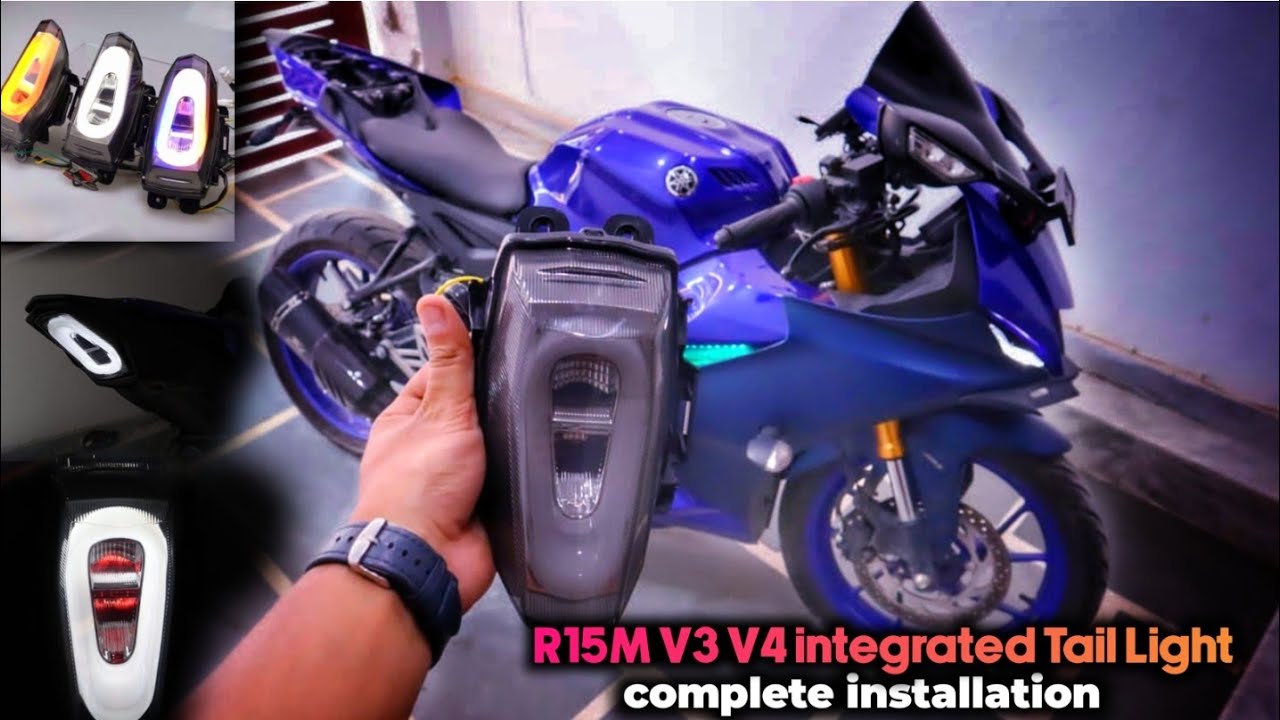 Multi Function 2.0 Oval Shape Intregated Tail Light 🔥|| R15M V4 V3 || Complete Wire Connection 💯 ||