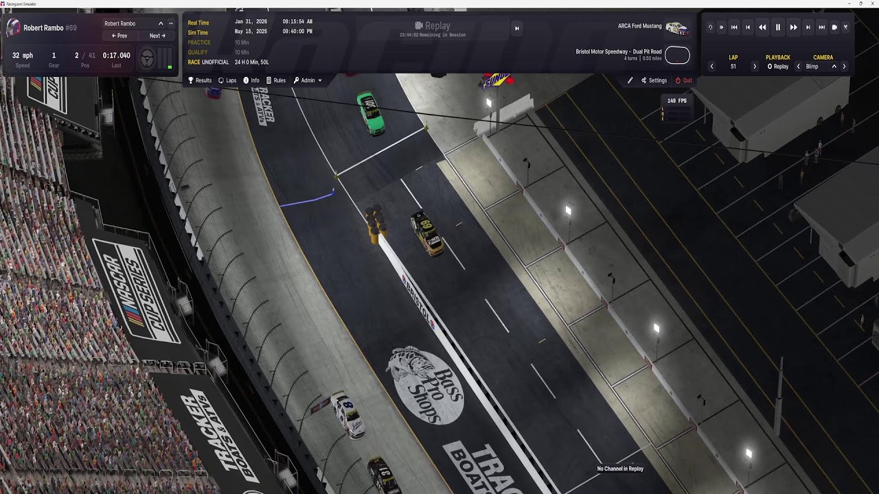 ARCA practice race with AI at Bristol 50 laps