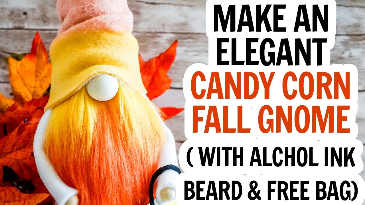 DIY Candy Corn Gnome for Fall - Learn to Color Fur with Alcohol Ink for Vibrant, Easy Faux Fur Looks