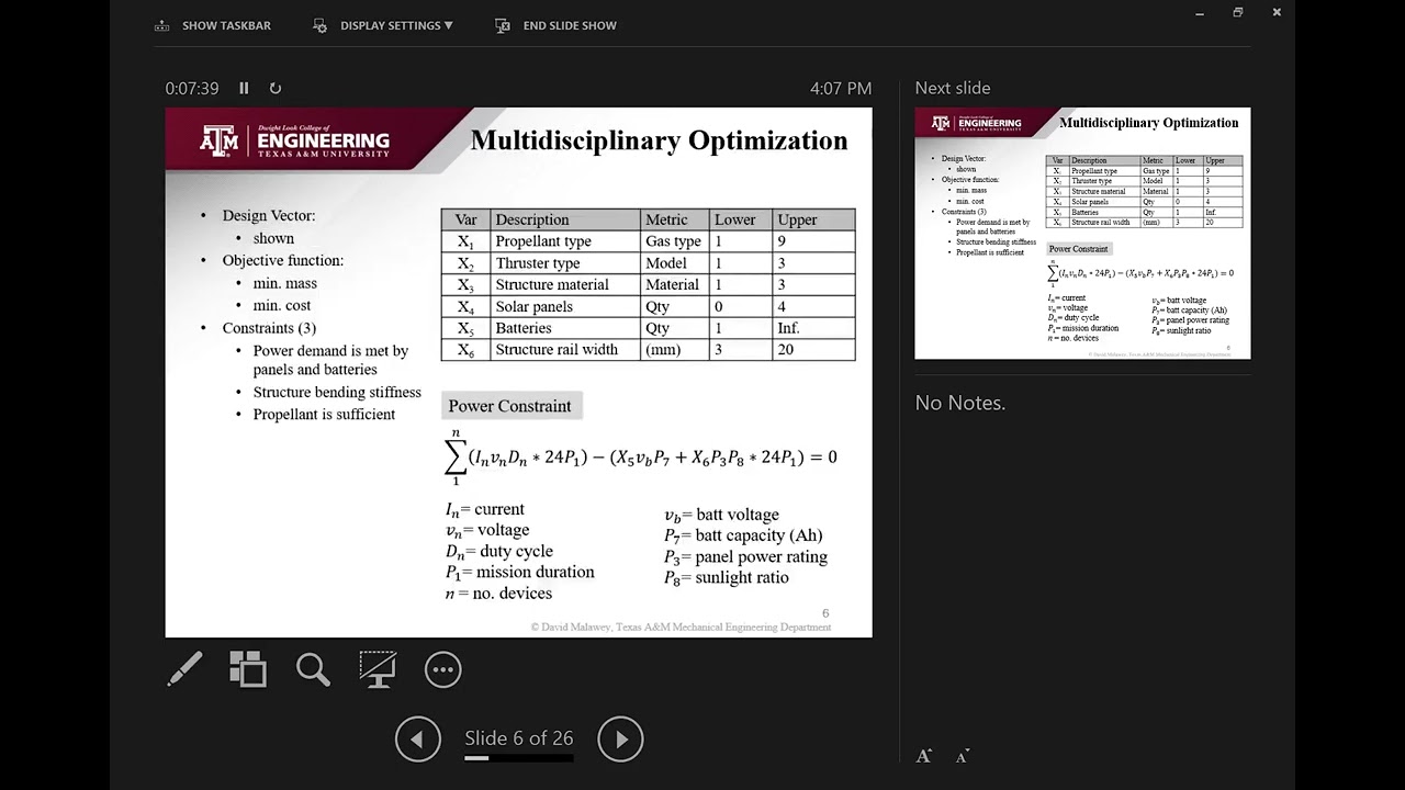 Multidisciplinary Design Optimization - 2016 Masters Thesis Presentation