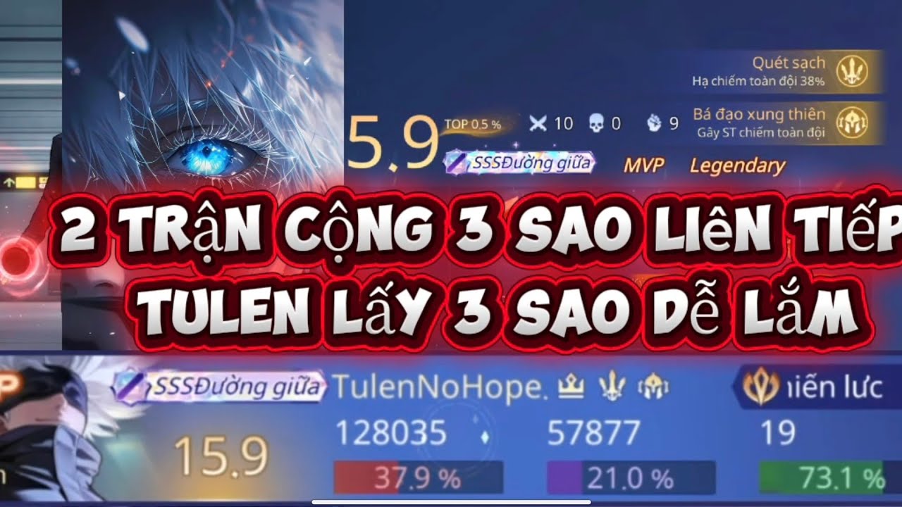 Mấy Clip Cộng 3 Sao dễ Quá Sợ Mọi Người Xem chán để kiếm trận nào căng tí nha 2 TRẬN 3 SAO LIÊN TỤC😅