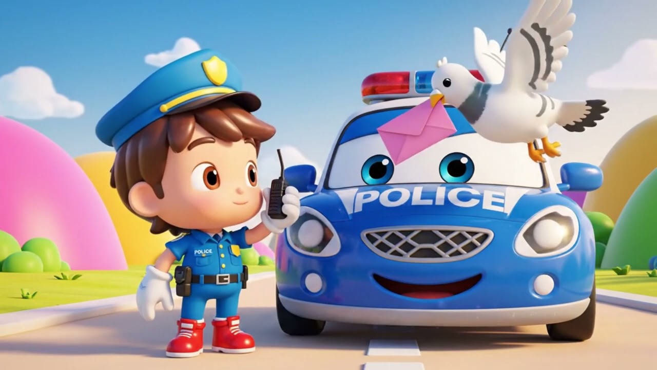 Police Car Song for Children | The Wheels on the Police Car