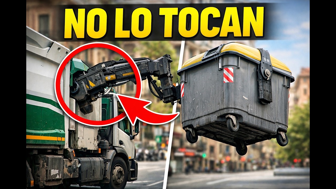 Barcelona City: Sistema de recogida de basuras | Garbage truck in Spain