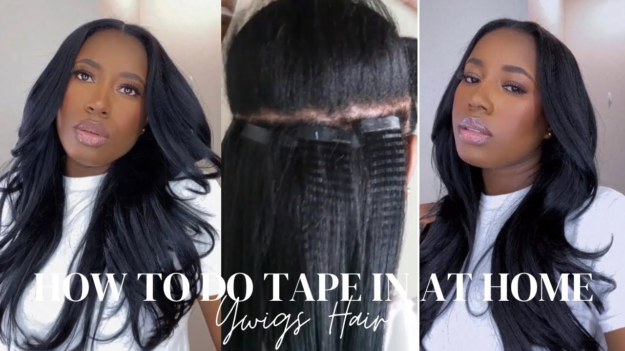 DETAILED HOW TO DO TAPE-INS AT HOME Feat. Ywigs Hair.