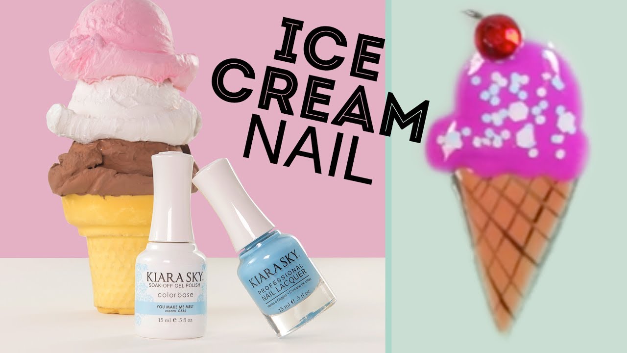 Hand Painted Ice Cream Nail Art Tutorial