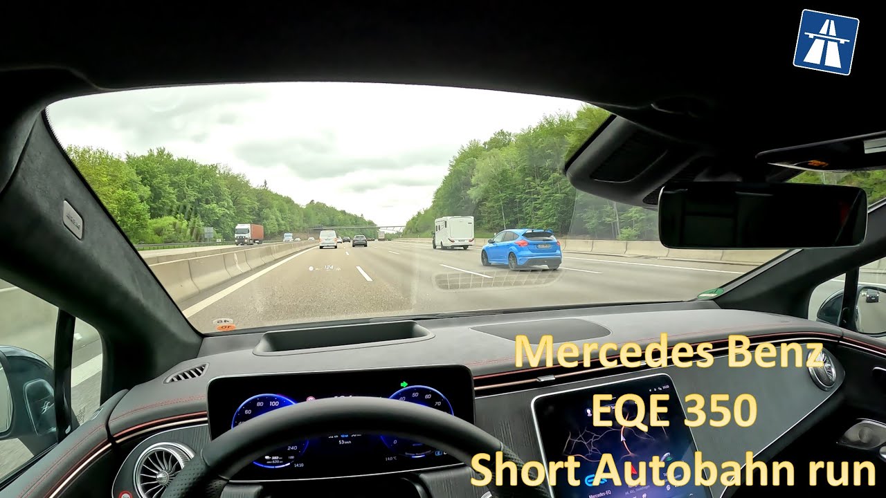 Mercedes Benz EQE 350+ on a relaxed Autobahn cruise