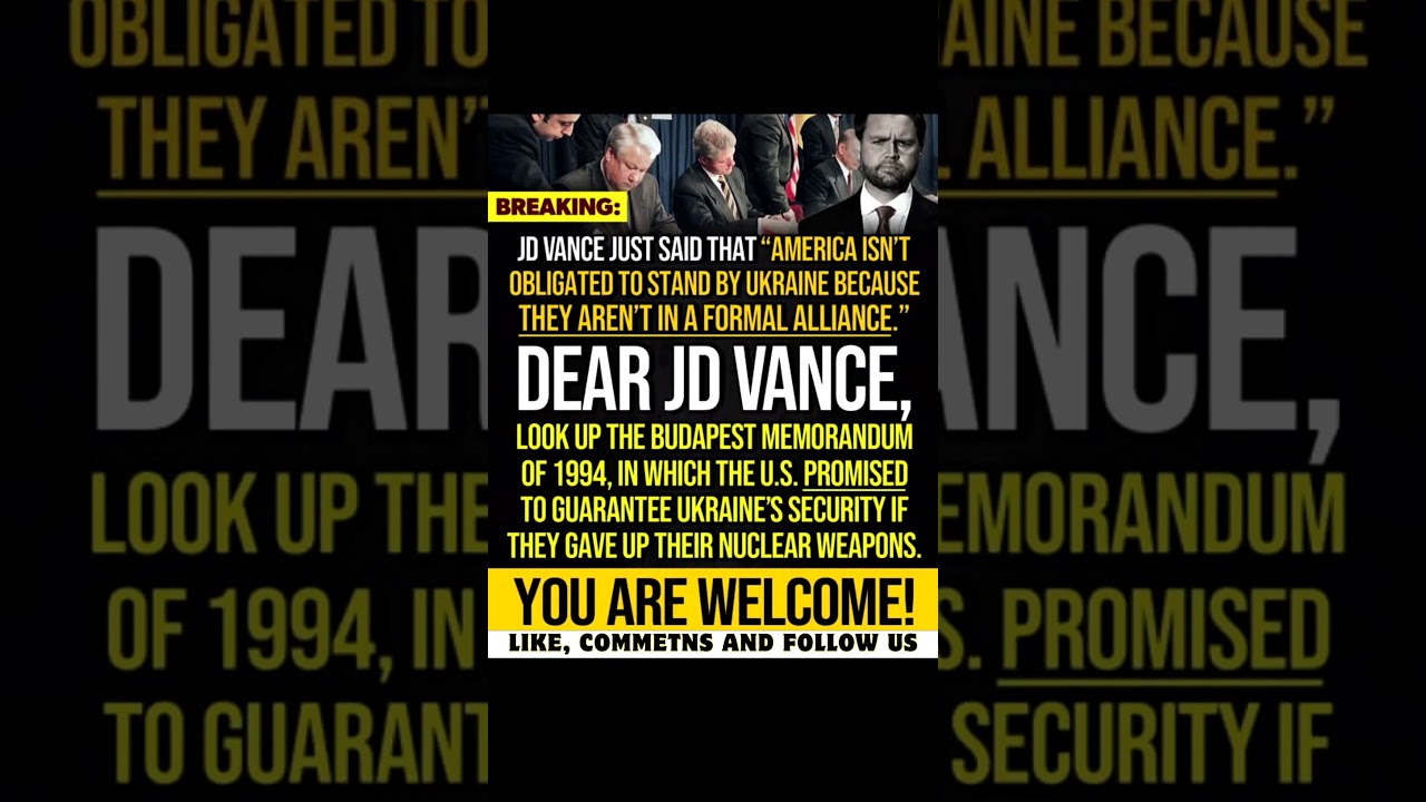 JD Vance on Ukraine Sparks Debate What About the 1994 Budapest Memorandum