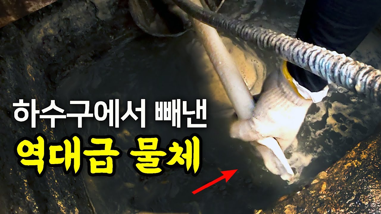 하수구에서 빼낸 역대급 물체! 이걸 넣은게 더 대단하다...