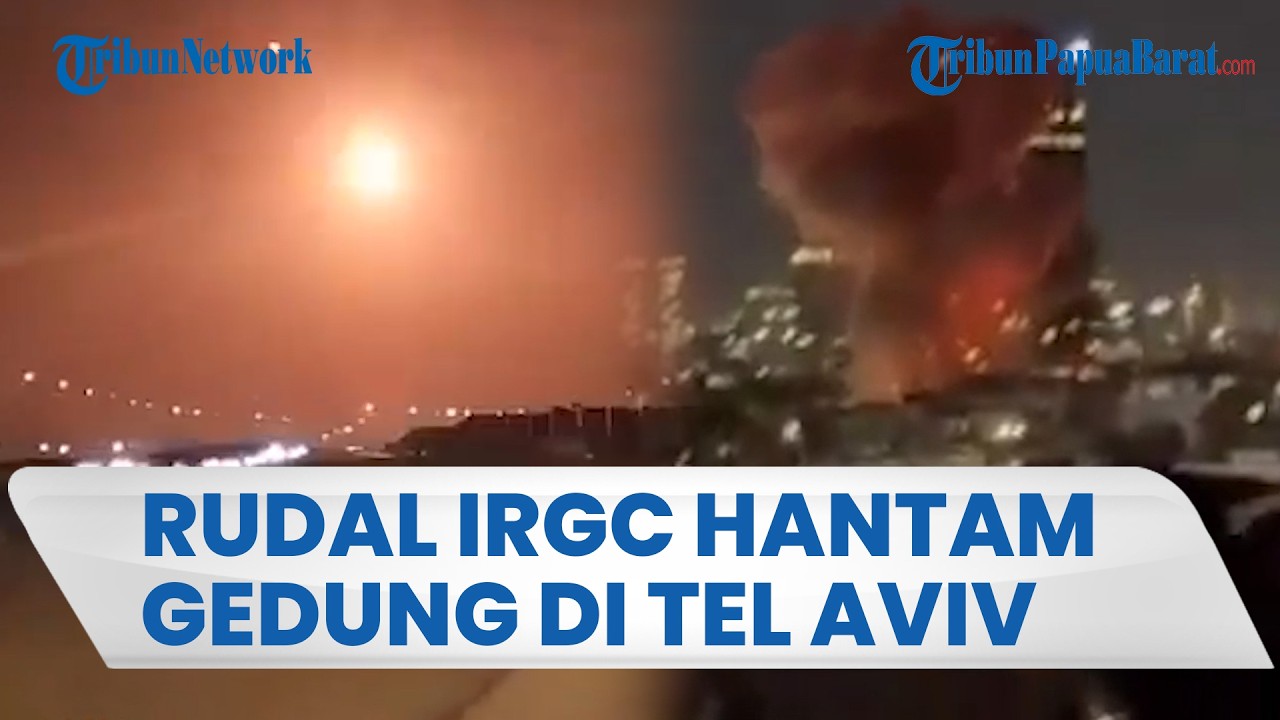 DETIK-DETIK RUDAL IRGC HANTAM GEDUNG PENCAKAR LANGIT di Tel Aviv Israel, 7 Warga Dilaporkan Terluka