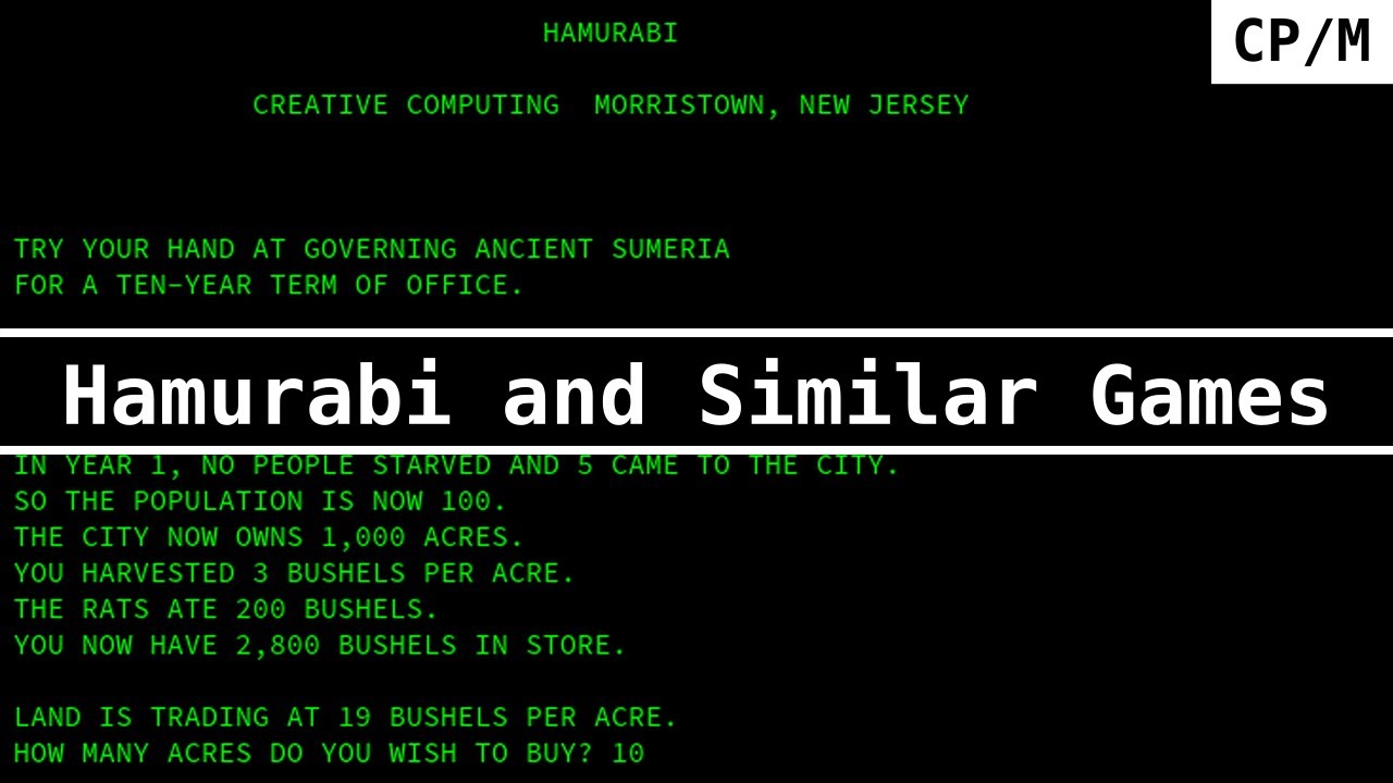 Hamurabi and Similar Games on CP/M