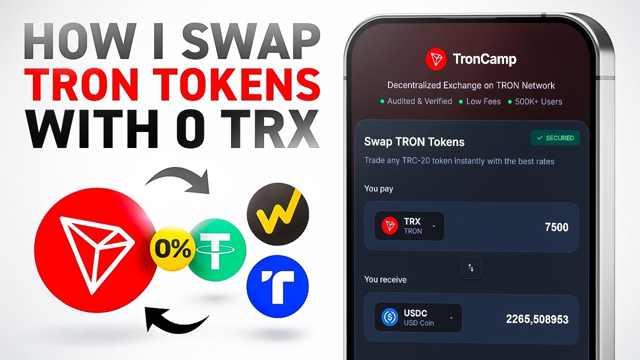 How to Swap TRC-20 Tokens On Tron With 0 TRX (TronLink & Trust Wallet)