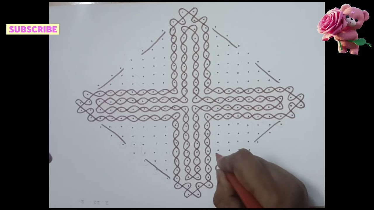 22 chukkala muggulu... simple rangoli.. melikala muggulu.. kolam 