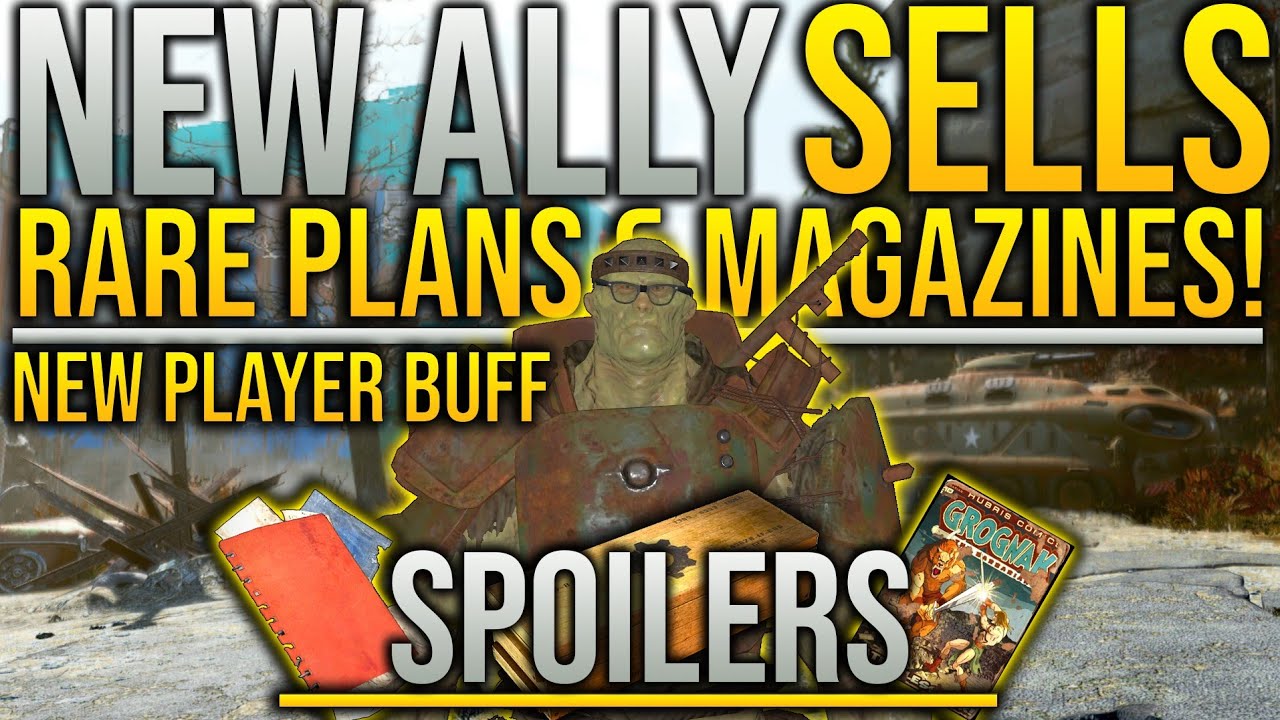 Fallout 76 Datamine - New Ally Sells Rare Plans & Grognak Magazines! Players Can Buy Tenderizer Mod!