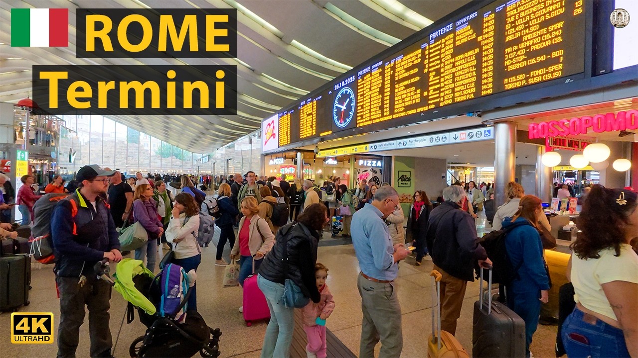 Walking around TERMINI Station and Piazza Repubblica and nearby in 4K | Rome Walking Tour Oct 2025