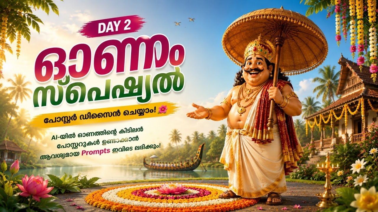 Onam poster creating prompt second video