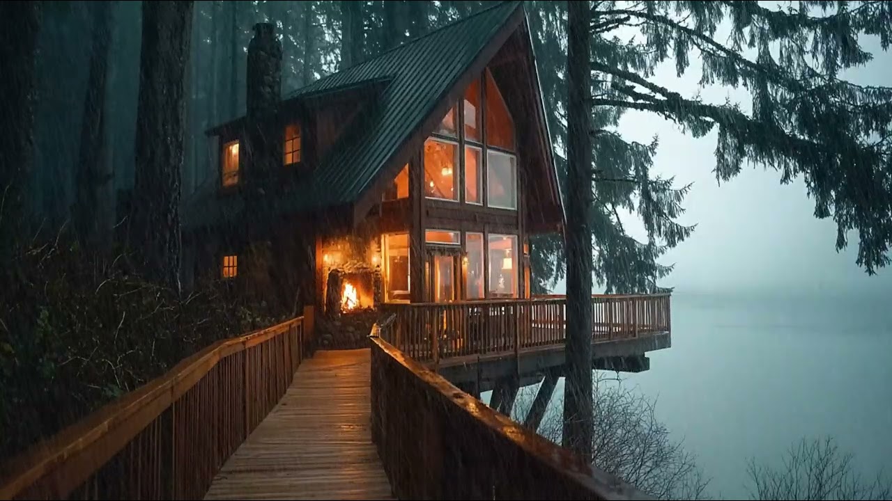 Soft Rain Ambience for Deep Sleep, Productive Study & Insomnia Help in Woodland Cabin Escape