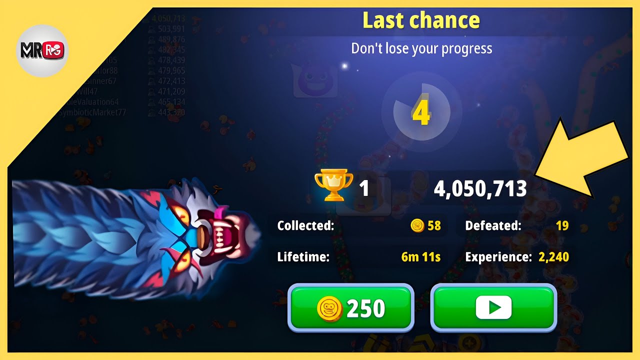 Worms zone 4 million+ score funny game play #wormszone 