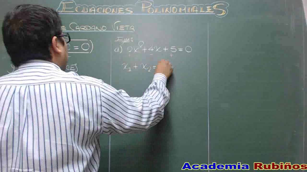 TEOREMA DE CARDANO VIETA EN UNA ECUACION CUADRATICA - CONCEPTO Y EJEMPLOS