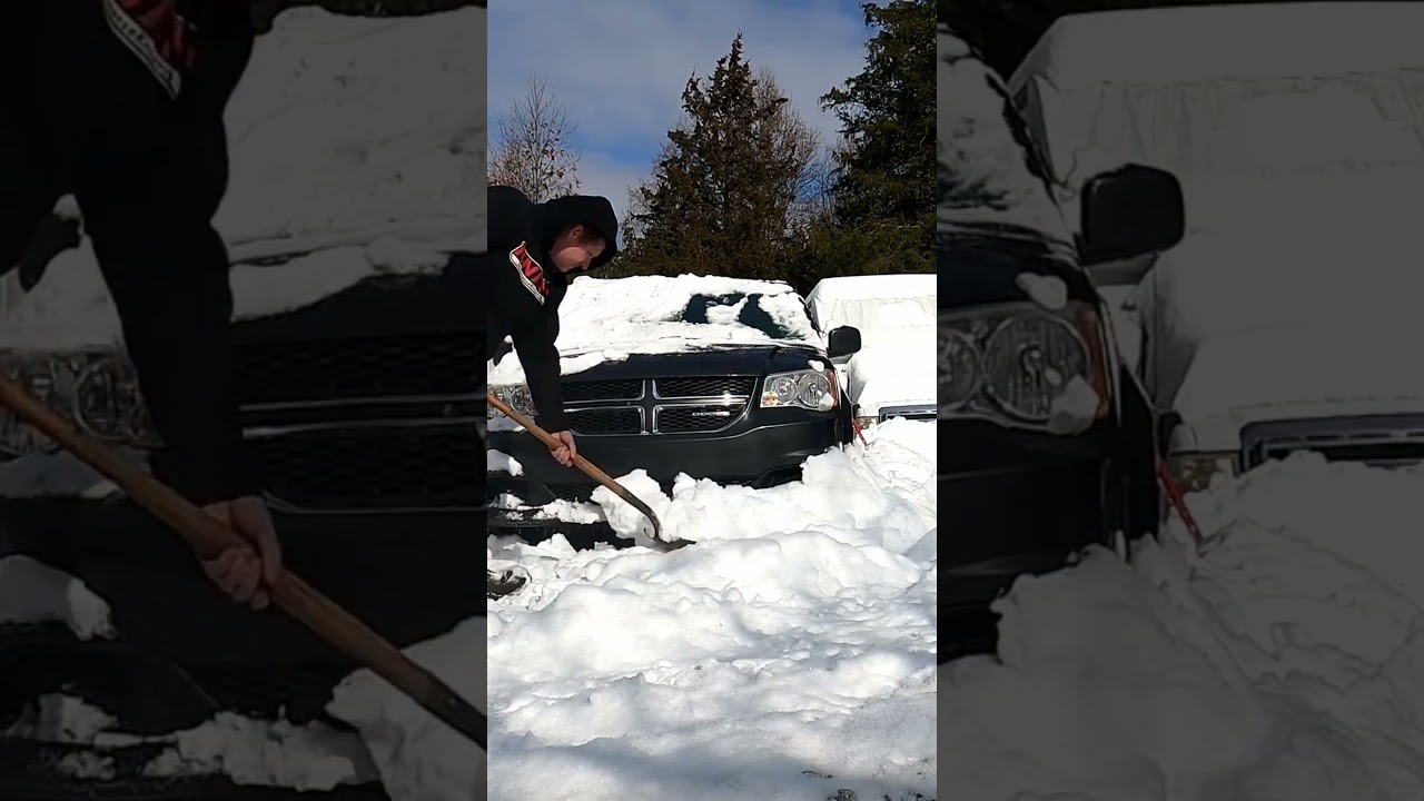 Timelapse digging the poor van out of 16” of snow