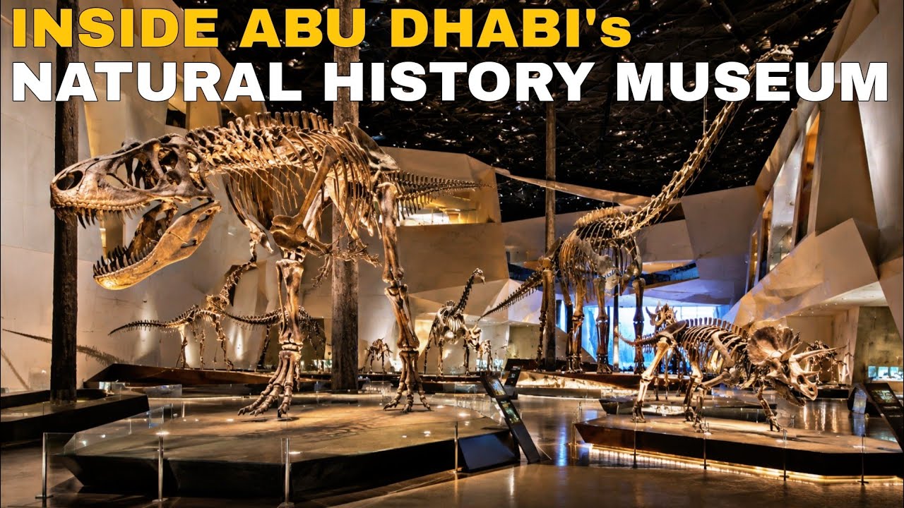 🔴GIANT Dinosaur Skeletons at the Entrance! | Natural History Museum Abu Dhabi #AbuDhabi