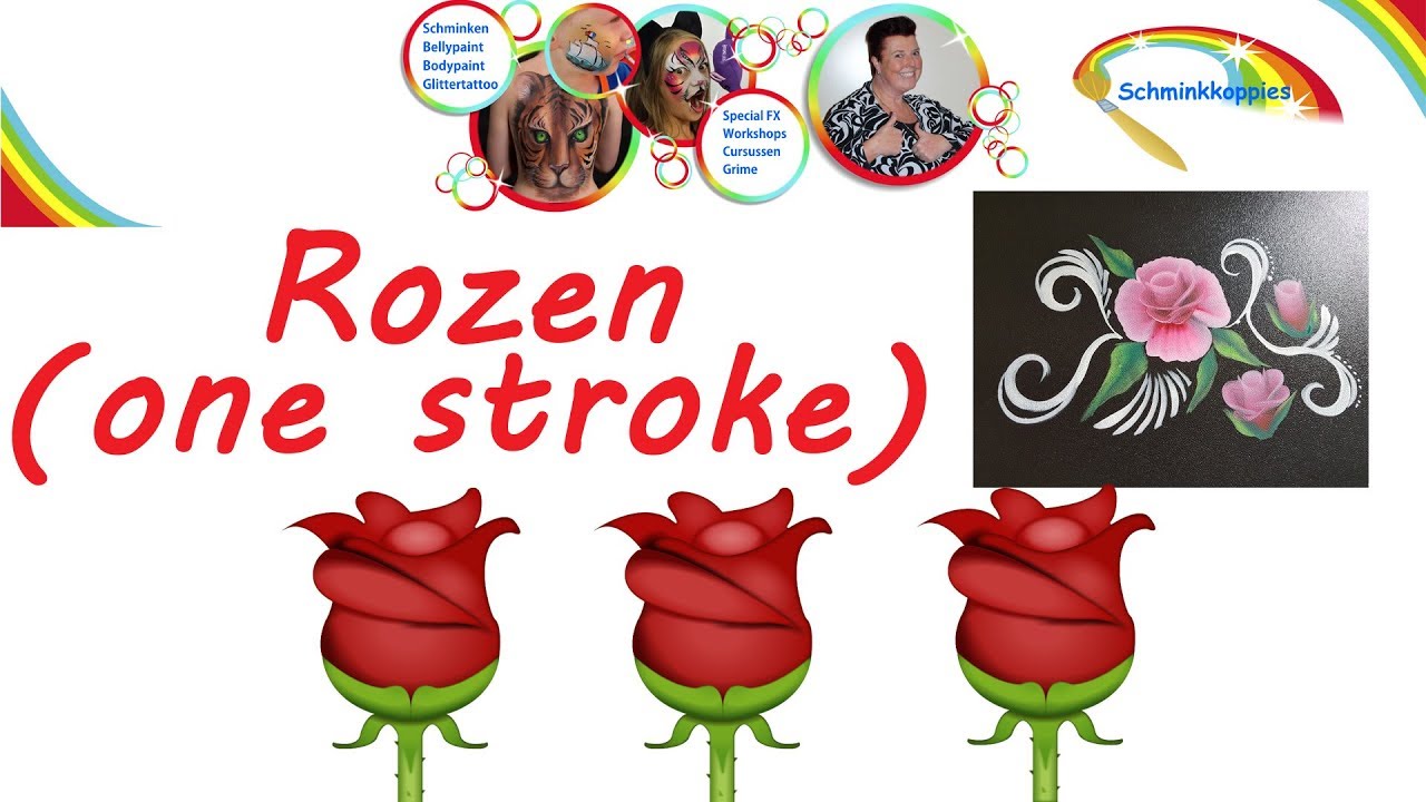 One Stroke Rozen door Schminkkoppies.