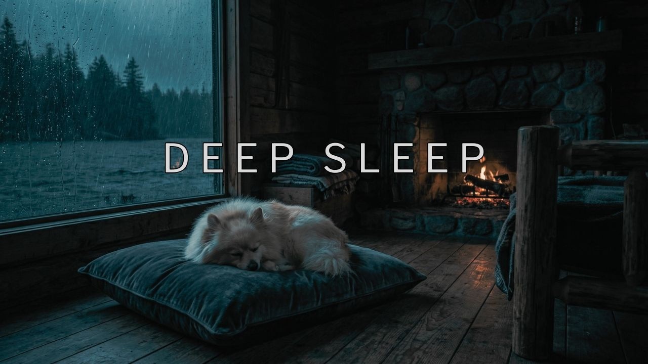 Fall Asleep in Minutes 🐾 Dark Ambient Rain & Cozy Pomeranian [5 HOURS]